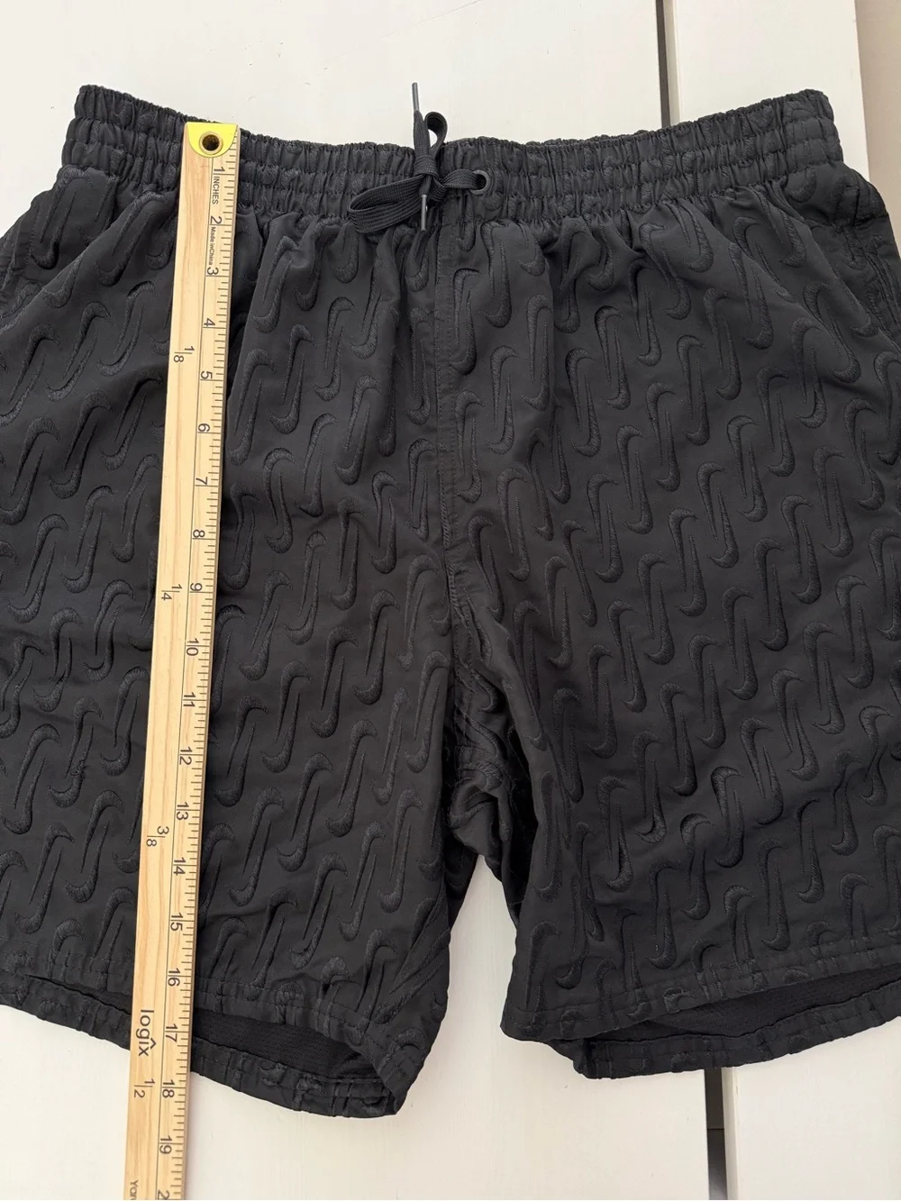 Nike Swim Black Embroidered Swoosh Volley Shorts Large